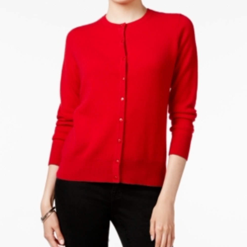 Charter Club Cashmere Crew-Neck Cardigan